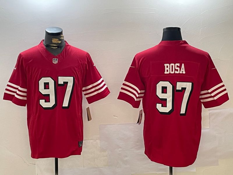 Men San Francisco 49ers #97 Bosa Red three generations 2024 Nike Limited NFL Jersey style 6->->